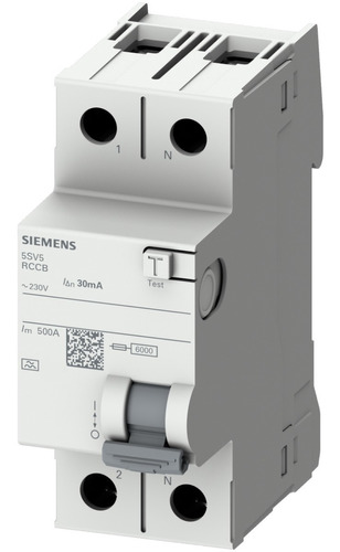 Interruptor Diferencial Disyuntor Bipolar 2x63a Siemens