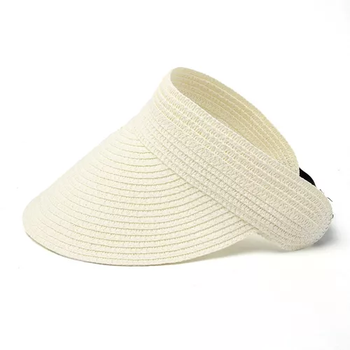 Visera Gorra Sombrero Mujer Rafia Playa Velcro