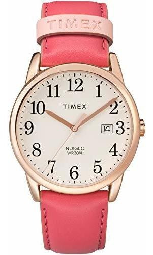 Reloj Timex Para Mujer Easy Reader Date Con Correa De Cuero 