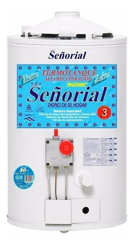 Termotanque Señorial 30 Litros Alta Recuperacion