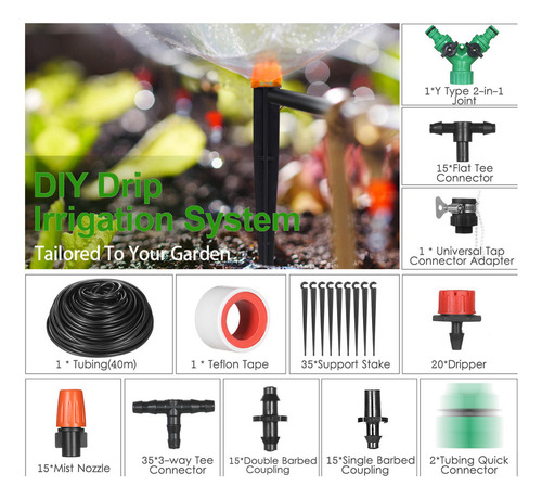 Fc Kit De Riego Para Jardín, Césped, Patio, Para Regar,