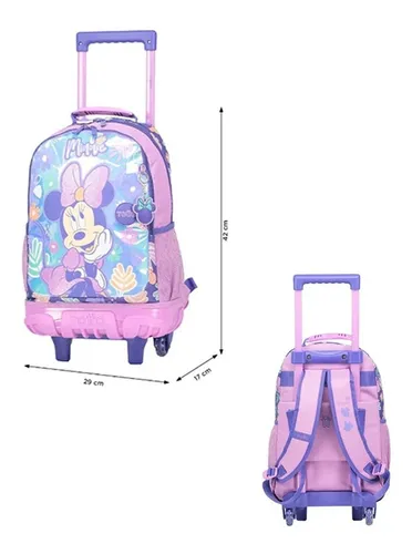 Morral Maleta Con Ruedas Escolar Para Niña Minnie M Totto