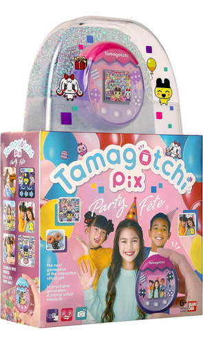 Tamagotchi Pix Púrpura De Fiesta Con Globos Para Celebrar