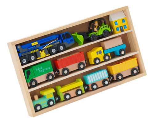 Juego De Juguetes De Tren De Madera Montessori Con Estilo C