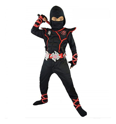 Disfraz De Ninja De Lujo Infantil Para Fiesta De Halloween P P