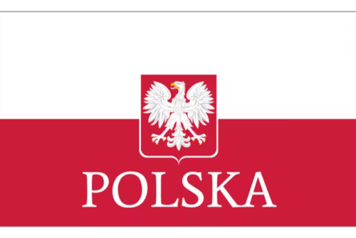 Bandera De Polonia Con Emblema 150cm X 90cm *,25