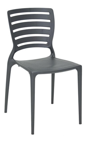 Imagem 1 de 5 de Cadeira de jantar Tramontina Sofia respaldo horizontal, estrutura de cor  grafite, 1 unidade