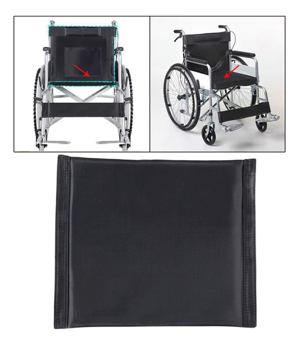 Respaldo De Silla De Ruedas De Tela Oxford O Cojín Negro
