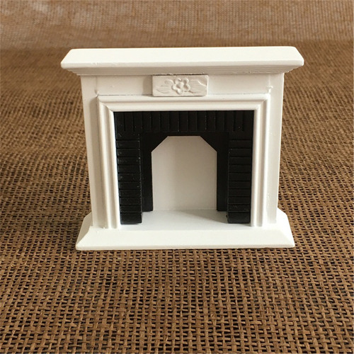 Chimenea Blanca De Simulación De Muebles En Miniatura Tipo C