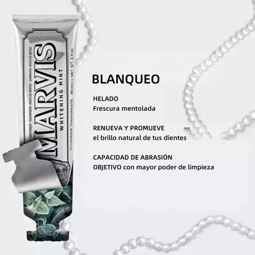 Fj 2 Varillas Marvis Pasta De Dientes Menta Blanqueadora