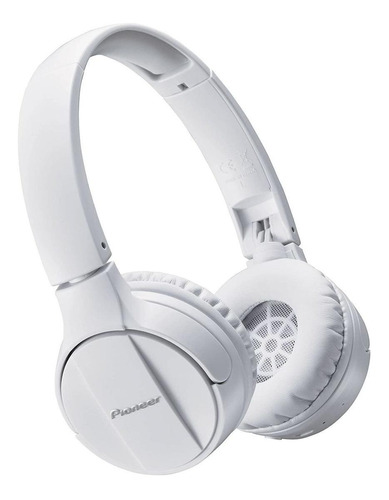 Fone de ouvido on-ear gamer sem fio Pioneer SE-MJ553BT branco com luz LED