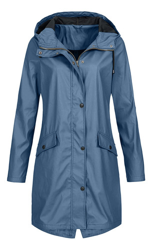 Chaqueta Larga De Lluvia Con Capucha Gabardina Impermeable