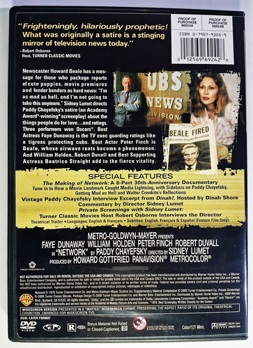 Dvd Network Sidney Lumet Rede De Intrigas Importado + Brinde (Usado)