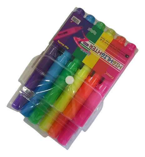 Marcatextos Marcadores Color Fluorescentes Punta Gruesa 12pz