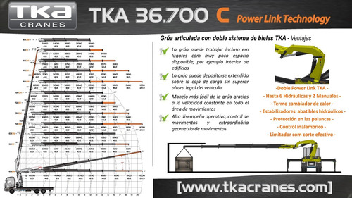 Gruas Para Camion Tka 36700 C Con Power Link