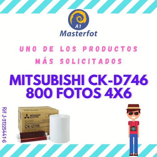 Papel Fotográfico Mitsubishi Ck-d746 (800 Fotos 4x6)