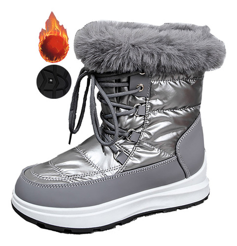 Botas De Nieve Altas Impermeables De Invierno Para Mujer