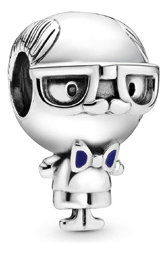 Charm Abuelo Con Lentes Y Corbata En Plata 925 Silver Heart
