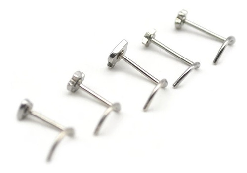 1pz Arete Piercing Nariz Poste Curvo Figura Acero Quirúrgico