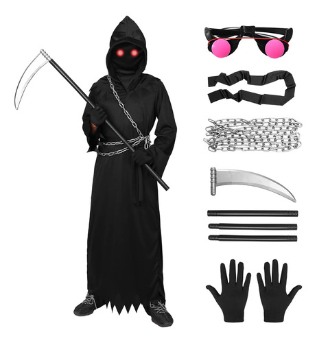 Alaiyaky Grim Reaper Disfraz Para Niños Niños, Halloween Sca