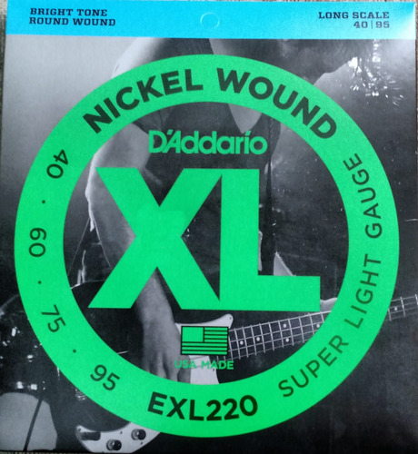 Cordas Para Contrabaixo Exl220 040-095 - D'addario