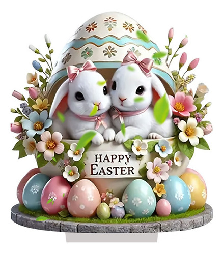 Bonitos Huevos De Pascua Con Forma De Conejito, 2d, Plano, E