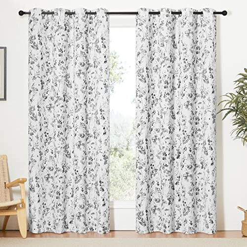 Kgorge Cortinas Opacas Boho - Vintage Acuarela Blanco Y Gris