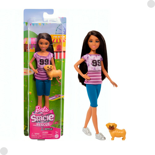 Boneca Barbie Ligaya Stacie Ao Resgate Hrm06 - Mattel