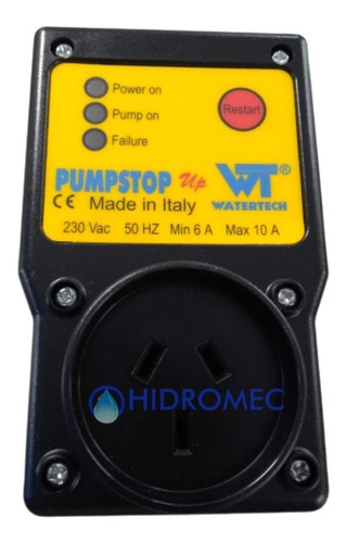 Imagen 1 de 8 de Protector Eléctrico Italiano Pumpstop Up P/bombas 2hp Monof.