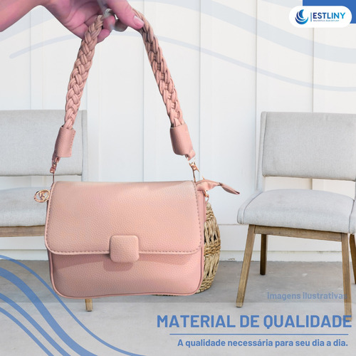 Bolsa Feminina Pequena De Ombro Transversal ajustável Tiracolo com Alça De Mão bolsas modernas Cor Rosa