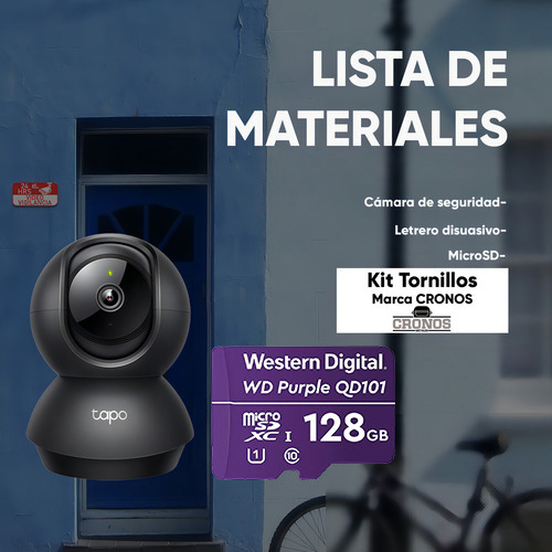 Tapo & Cronos Cámara De Seguridad Para Interiores Tapo-c211-plus-128 + Microsd 128gb Definición 2k 360° Detección De Movimiento Y Llanto De Bebé Audio Doble Vía Modo Privacidad Control Por Voz Cctv