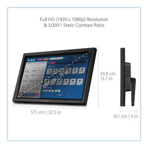 Monitor Tactil Touch 24 Viewsonic 10puntos Dp/hdm/usb Pc/mac