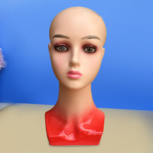 Modelo De Exhibición De Peluca De Cabeza De Paño Rojo