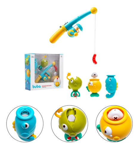 Brinquedo Pescaria De Banho Com Vara Anzol Peixes BebĂȘ +18m