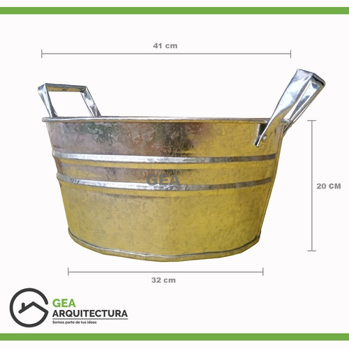Imagen 2 de 10 de Frapera Grande 15 Litros De Zinc Fuenton Decoracion