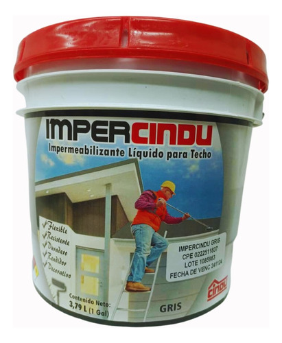 Impermeabilizante Liquido Cindu Gris 1 Galon 3,79l