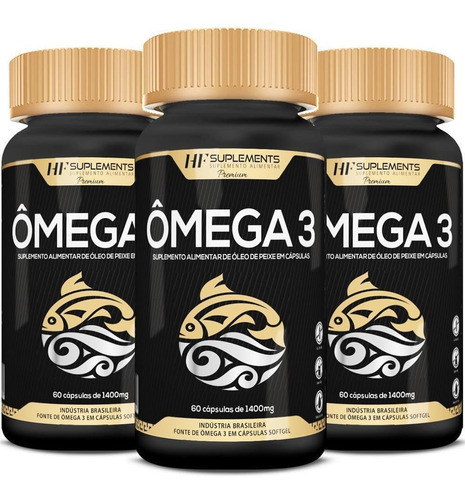 Kit 3x Omega 3 Aumenta Concentração E Função Cerebral