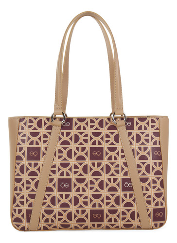 Bolsa Tote Cloe Para Mujer Grande Asa Reforzada Y Monograma Color Bordó