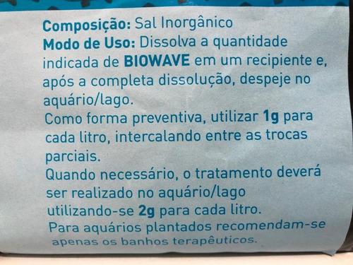 Imagem 4 de 4 de Sal Especial Bio Wave - 1kg Tratamento Peixes Aquários Lagos