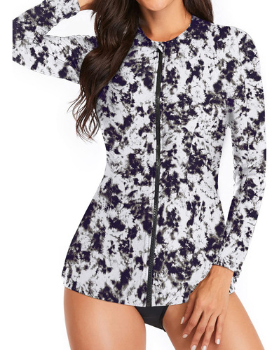 Traje De Baño De Manga Larga Para Mujer, 2 Piezas Con