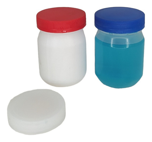  Envase Tarro Plástico Transparente 100cc Con Tapa Lisa.