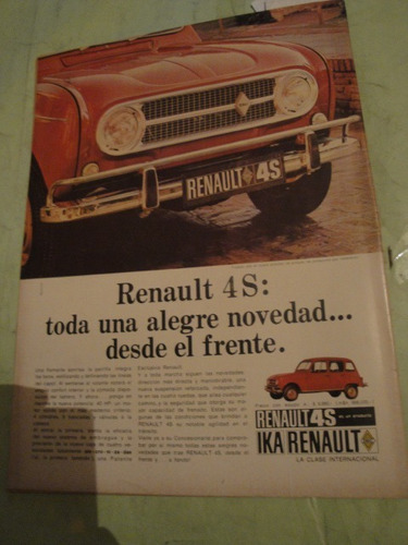 Publicidad Renault 4s Año 1970 Xx