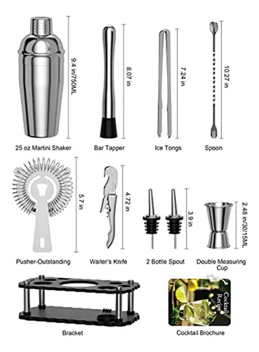 Bokhot Bartender Kit, Mixology Bar Set Cocktail Shaker Set C