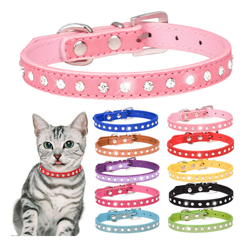 Collar Con Forma De Gatito Con Diamantes Y Accesorios Con Fo