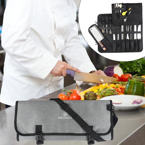 2 Cuchillo De Chef Rollo Bolsa Porta Cubiertos Portátil