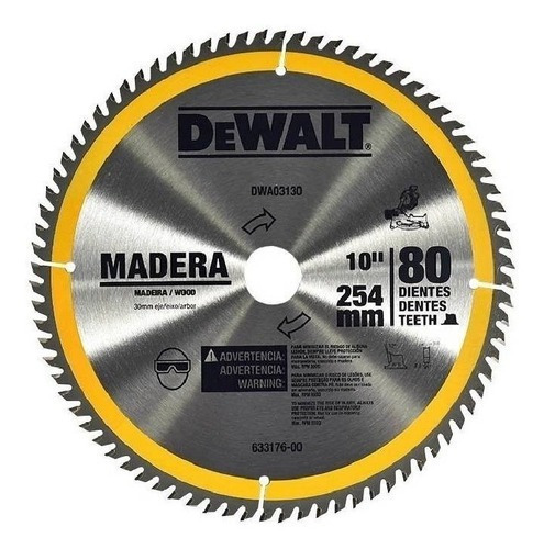 Disco Sierra Circular 10 In 80 Dientes Dwa03130 Dewalt Color Gris