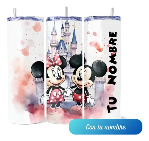 Termo Mickey Mouse Personalizado 600ml Popote + Cepillo M2