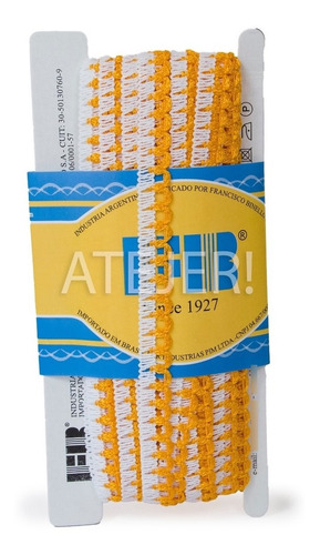Imagen 1 de 2 de Puntilla Galon Picot Rayon Fb Art 806r De 13mm Por 20 Metros