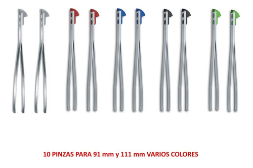 Imagen 2 de 2 de Paquete 10 Pinzas P/ Navajas 91 Mm, Victorinox 5 Colores