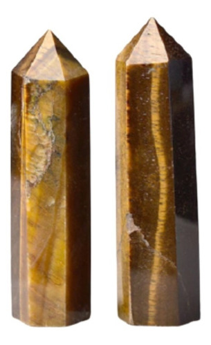 Obelisco Cuarzo Natural Ojo De Tigre Punta Energy 10,5cm